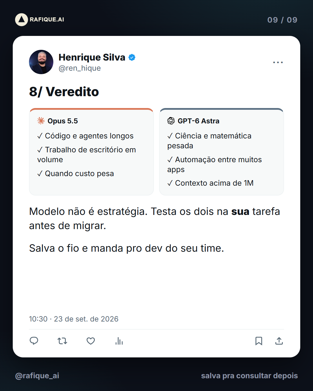 Veredito — Opus 5.5 x GPT-6 Astra