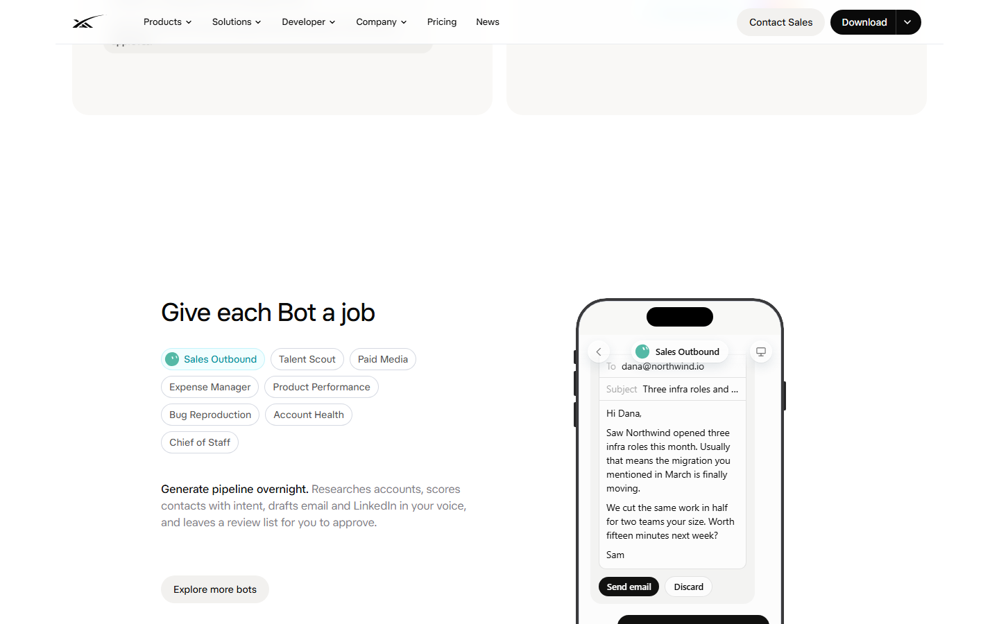 Give each Bot a job — catálogo oficial