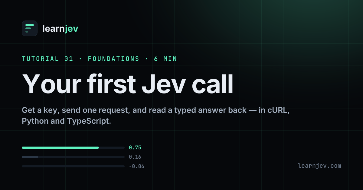 LearnJev — first call tutorial