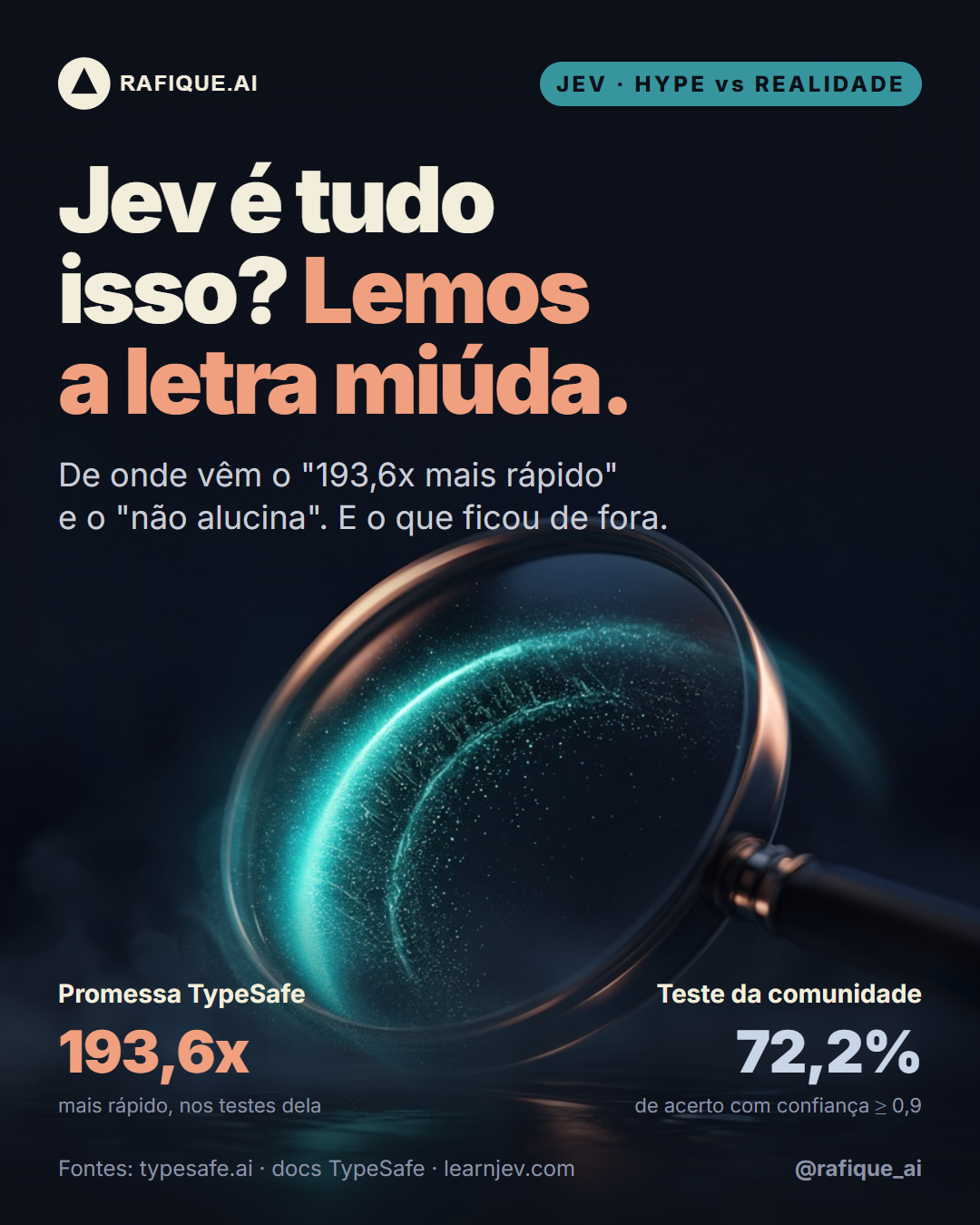 Jev é tudo isso? Lemos a letra miúda.